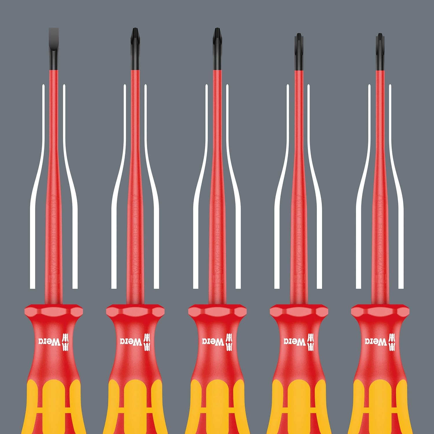 05135961001 Screwdriver Set Kraftform Plusserie 100" 160Iss-7 Pcs, Red-Yellow