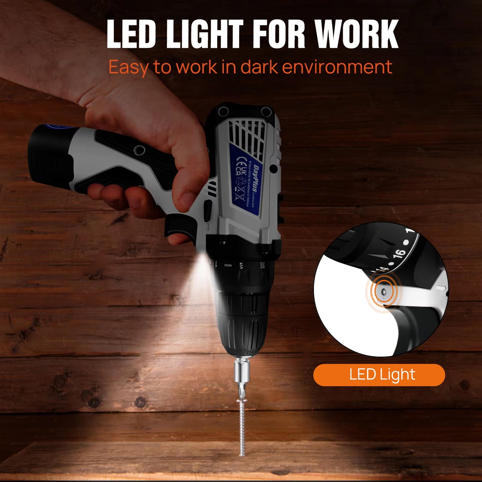 Powerful Cordless Drill Driver Kit - 2-in-1 Electric Screwdriver with 45 N.M Torque, Dual Speed, and Keyless Chuck