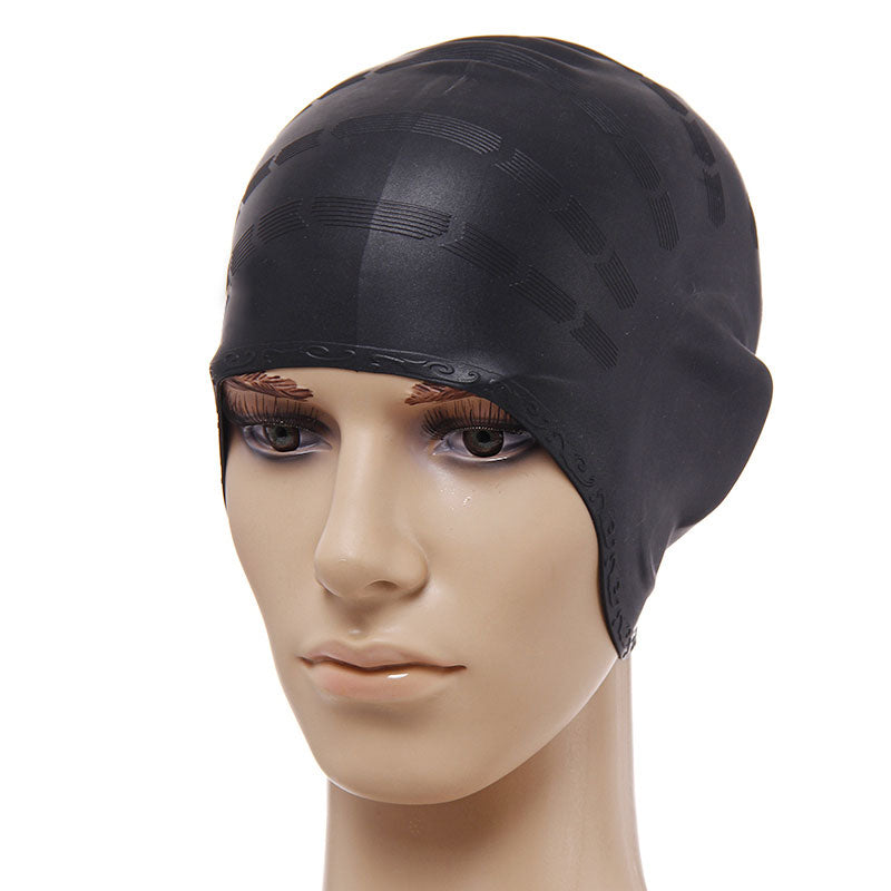 Universal Flexible Stretch Elastic Swimming Cap Swim Hat - Black