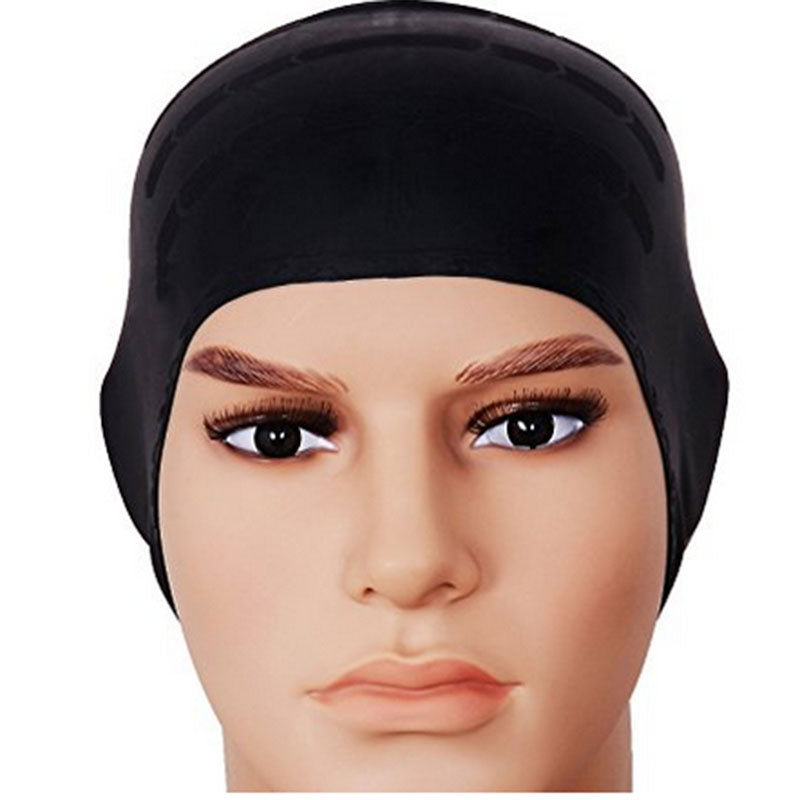 Universal Flexible Stretch Elastic Swimming Cap Swim Hat - Black