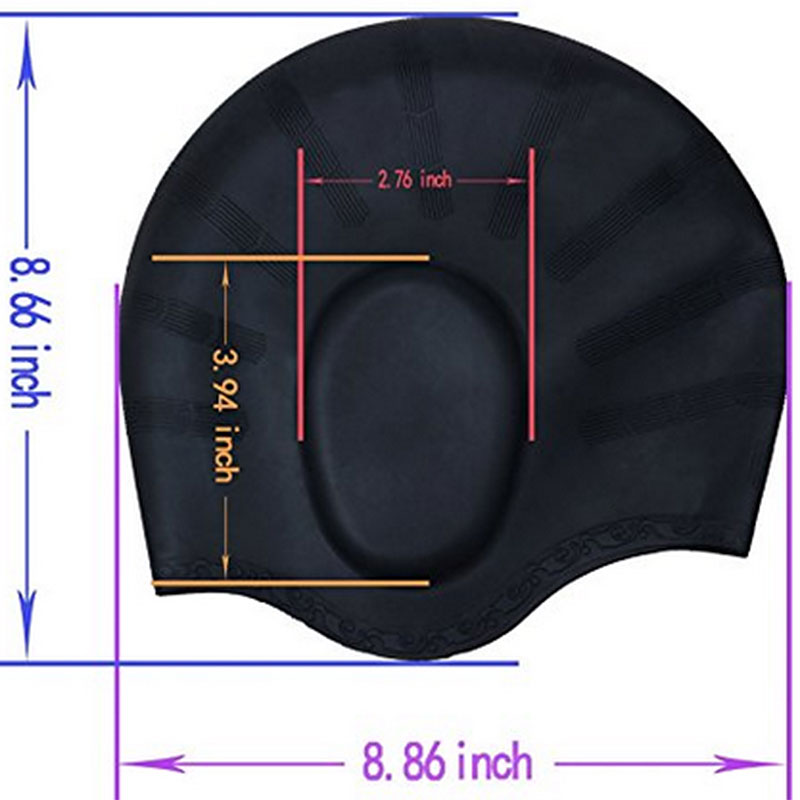 Universal Flexible Stretch Elastic Swimming Cap Swim Hat - Black